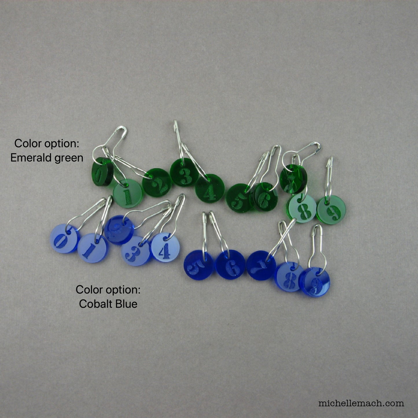 0-9 Number Stitch Markers (Set of 10)