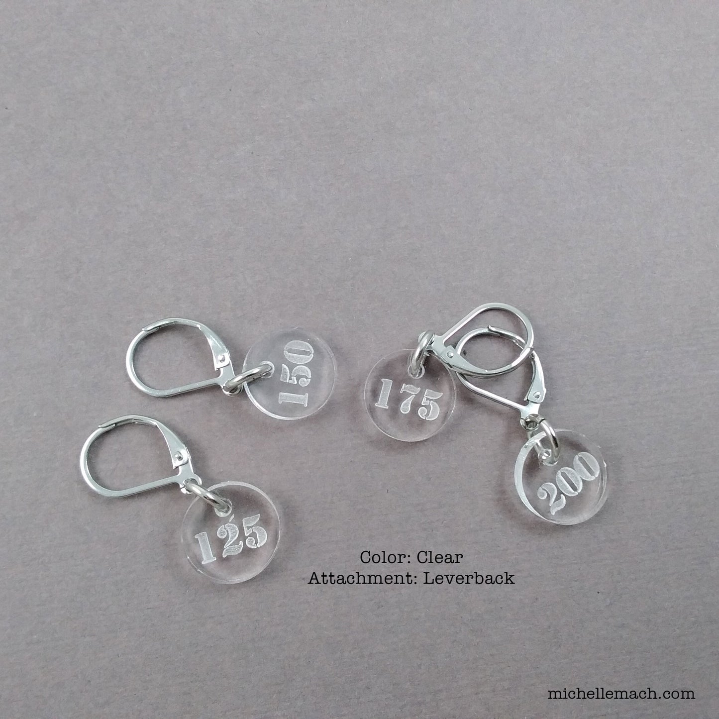 125-200 Number Stitch Markers (Set of 4)