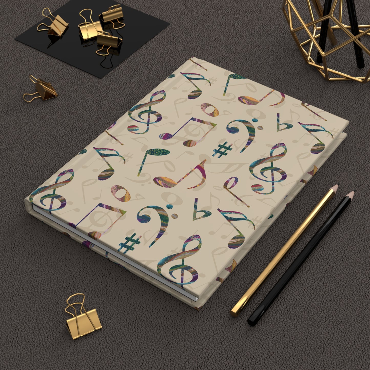 Colorful Music Notation Journal in Hardcover