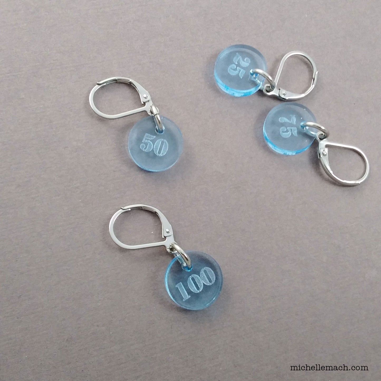 25-100 Number Stitch Markers (Set of 4)