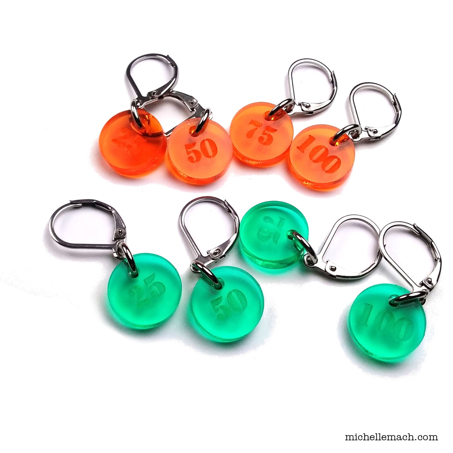 25-100 Number Stitch Markers (Set of 4)