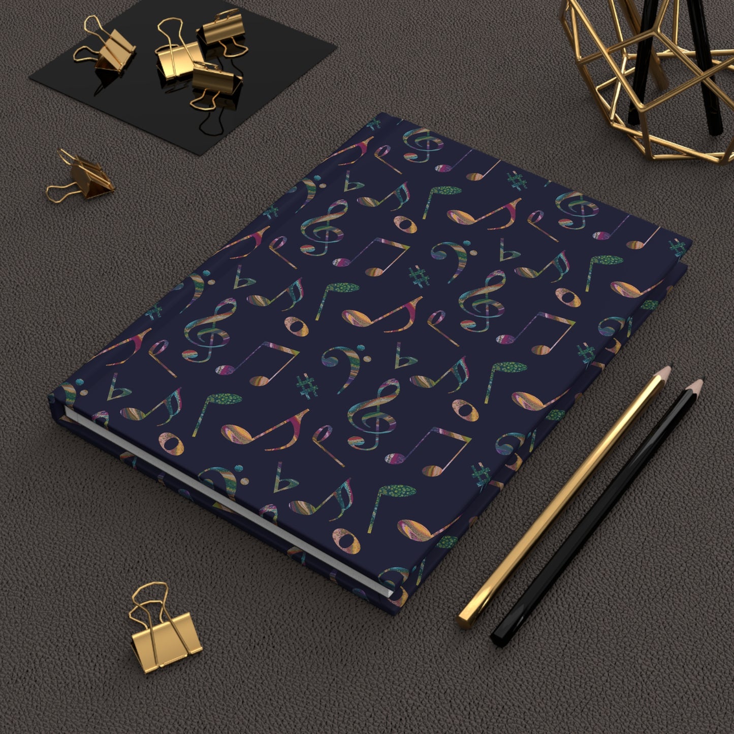 Dark Blue Music Notation Journal in Hardcover