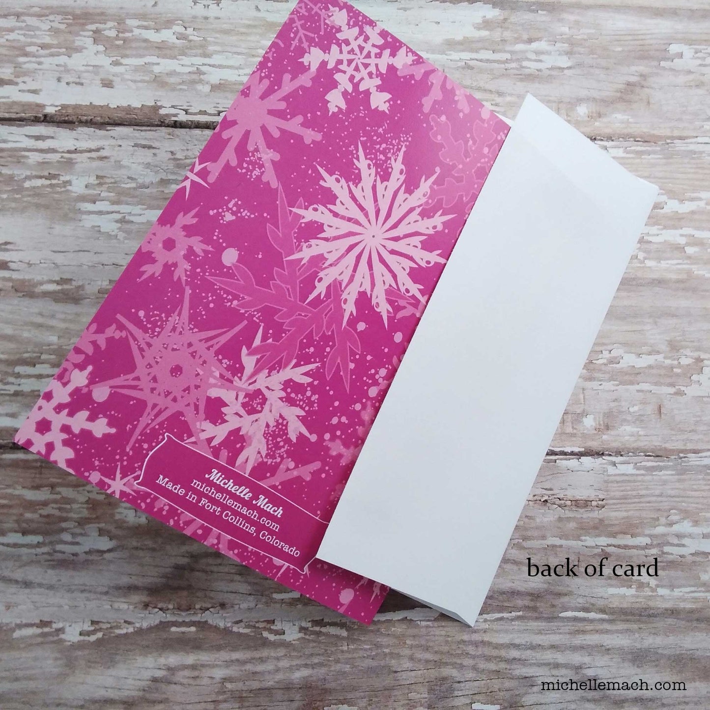 Snowflake Card in Pink or Purple