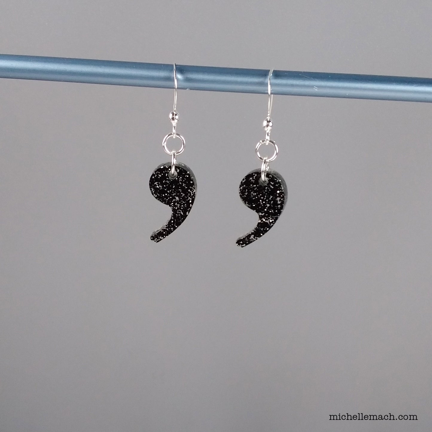 Glitter Punctuation Earrings (Comma, Question Mark, Exclamation Point, Ampersand)