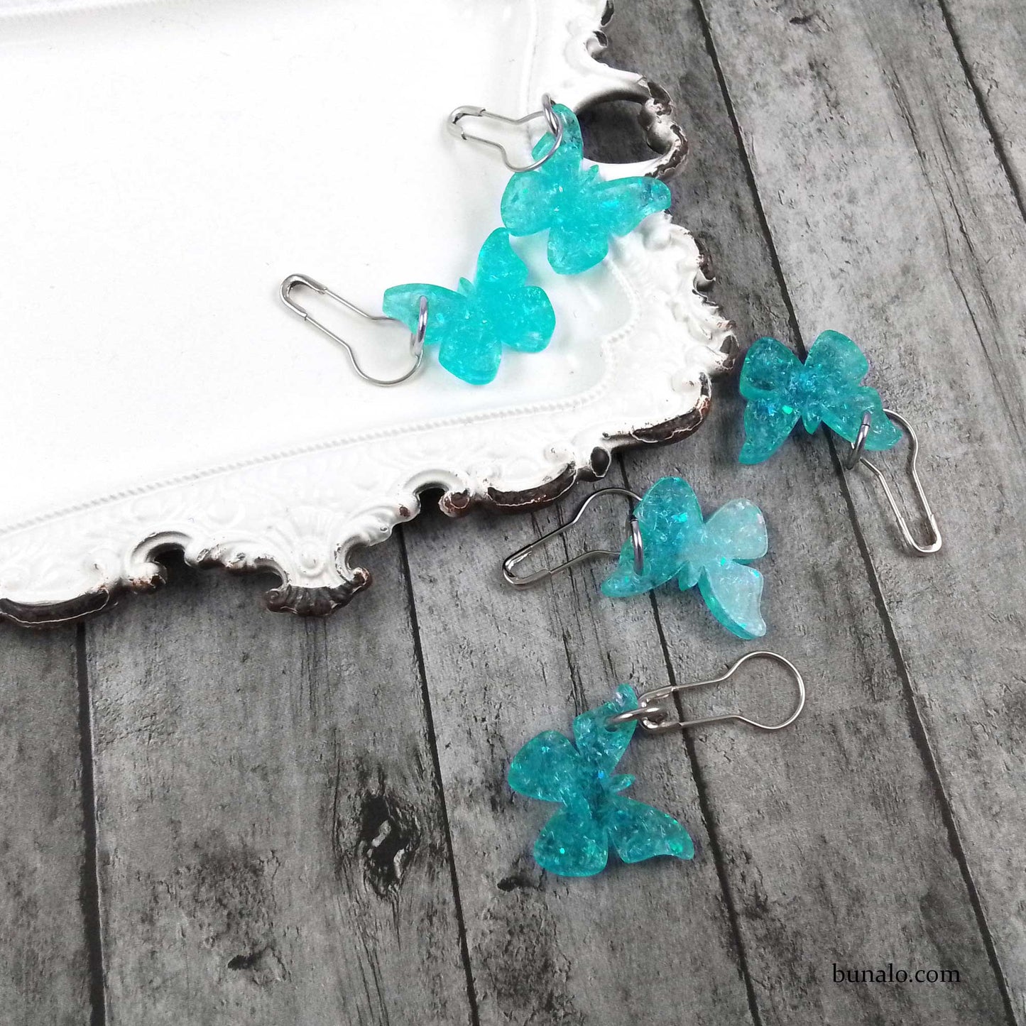 Sparkly Butterfly Stitch Markers (Set of 5)