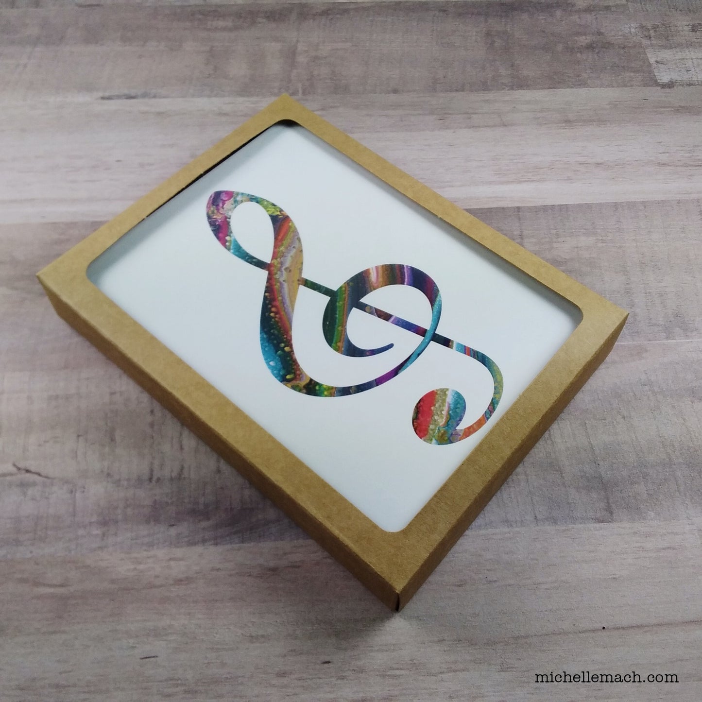 Colorful Treble Clef Card