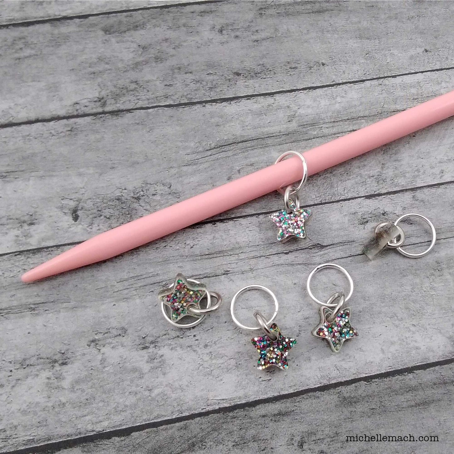 Tiny Star or Heart Stitch Markers (Set of 5)