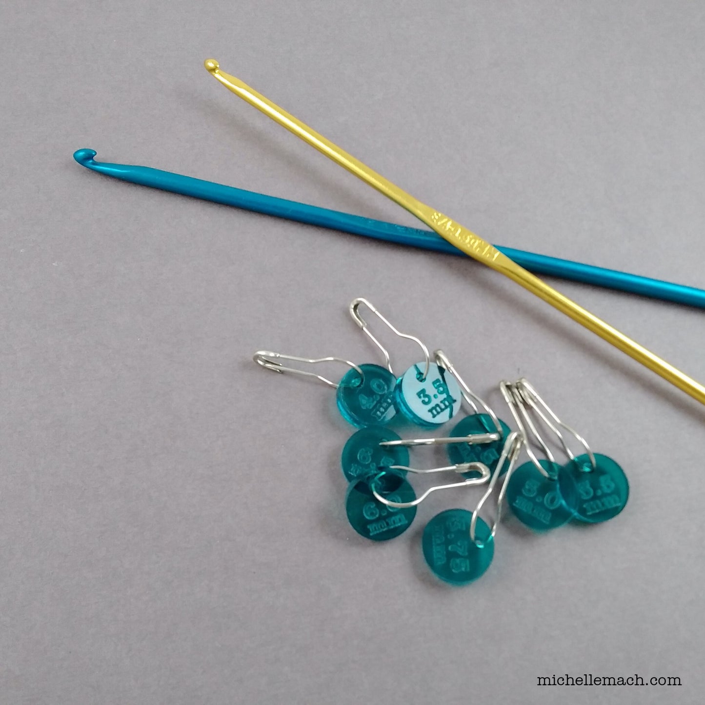 Crochet Hook Markers - MM Number Sizes (Set of 8)