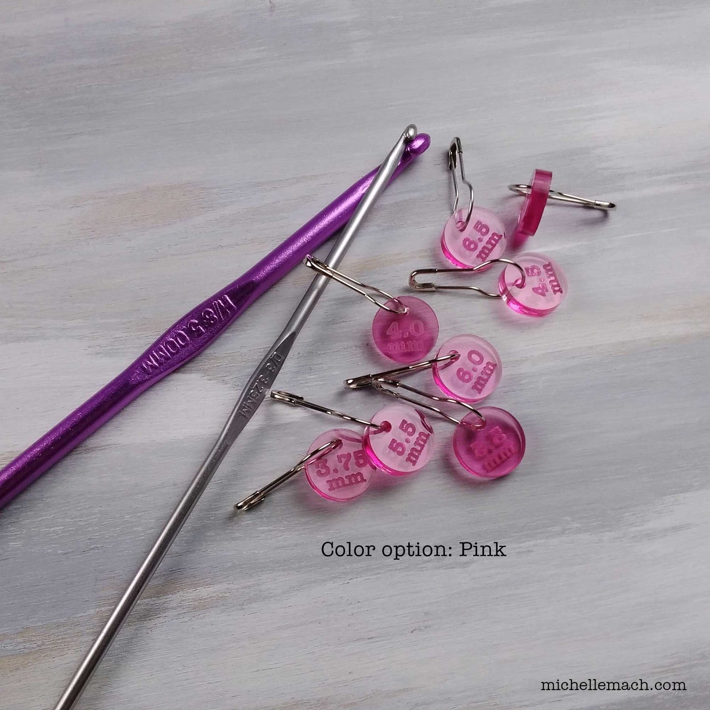 Crochet Hook Markers - MM Number Sizes (Set of 8)