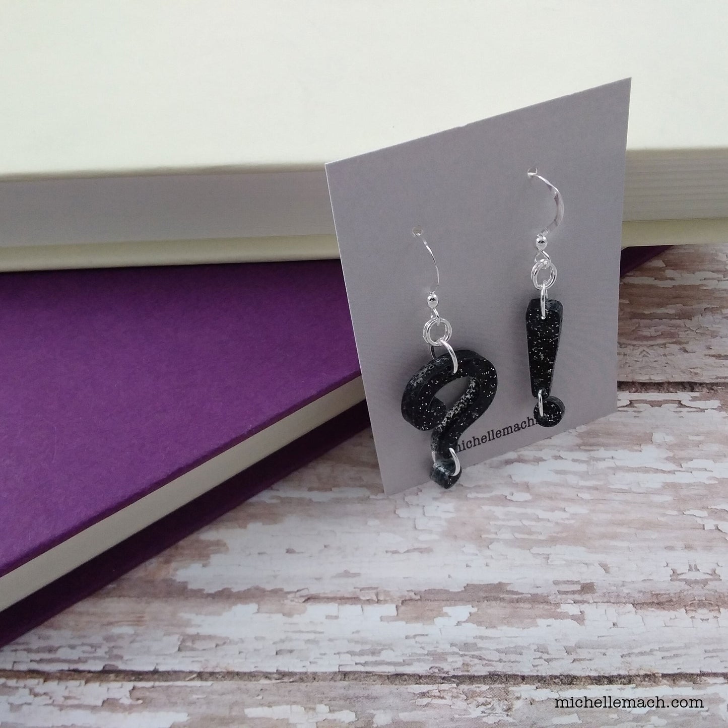 Glitter Punctuation Earrings (Comma, Question Mark, Exclamation Point, Ampersand)