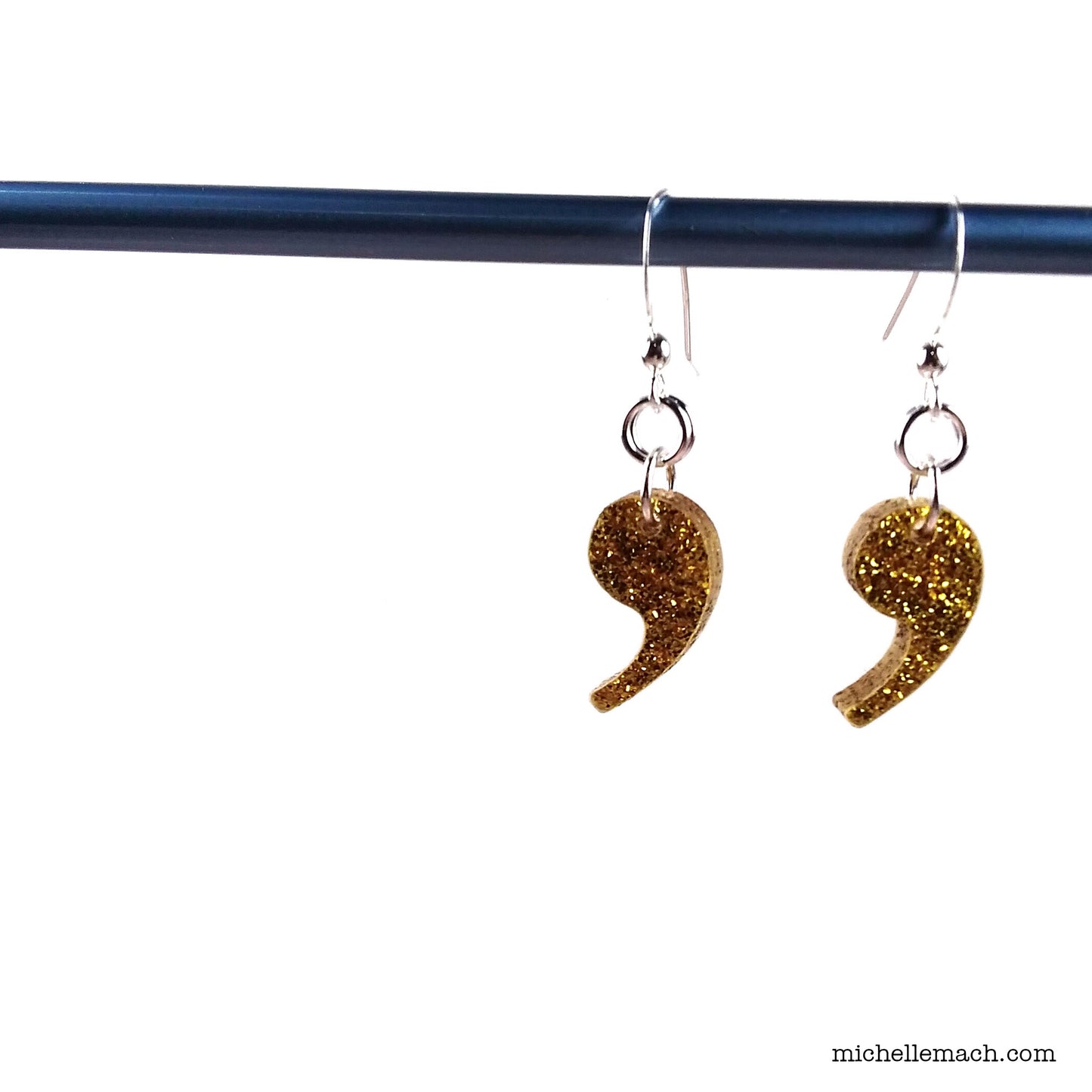 Glitter Punctuation Earrings (Comma, Question Mark, Exclamation Point, Ampersand)