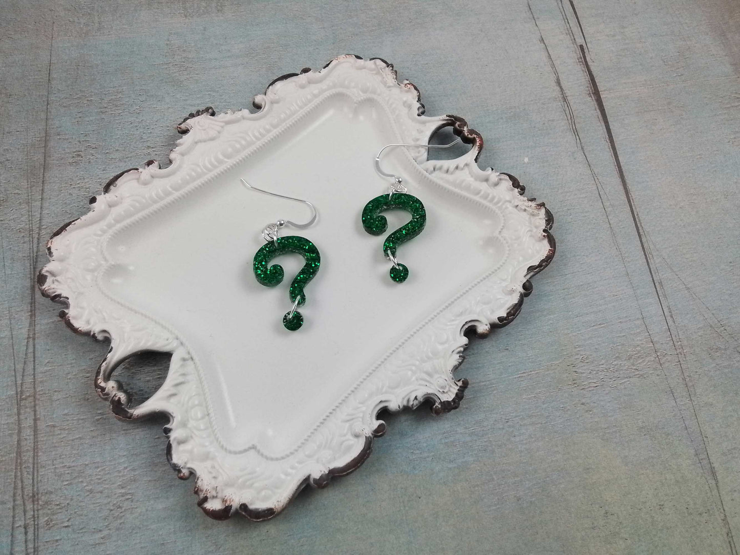 Glitter Punctuation Earrings (Comma, Question Mark, Exclamation Point, Ampersand)