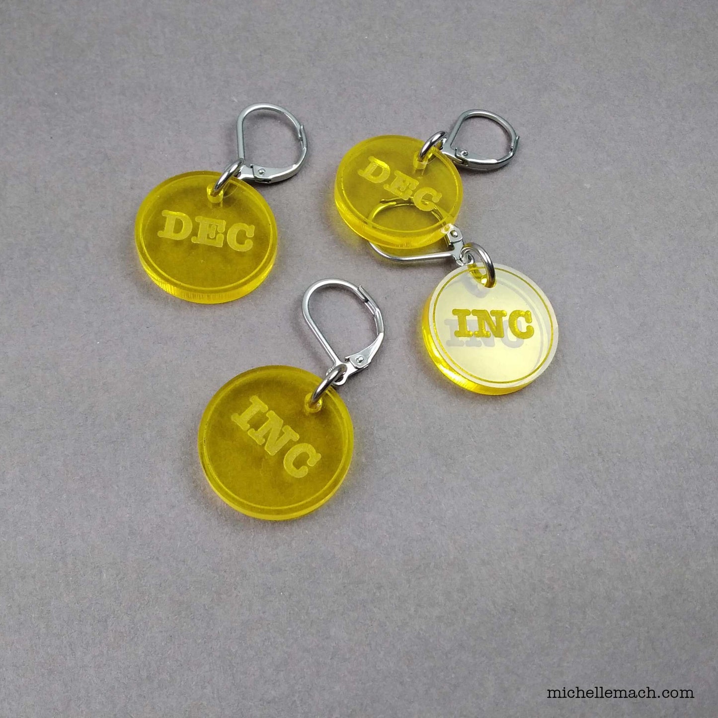 Inc, Dec Stitch Markers (Set of 4)