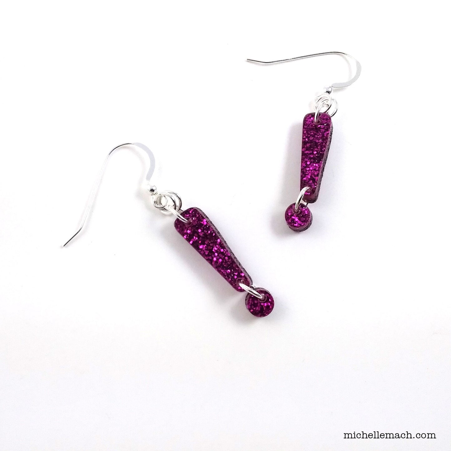 Glitter Punctuation Earrings (Comma, Question Mark, Exclamation Point, Ampersand)