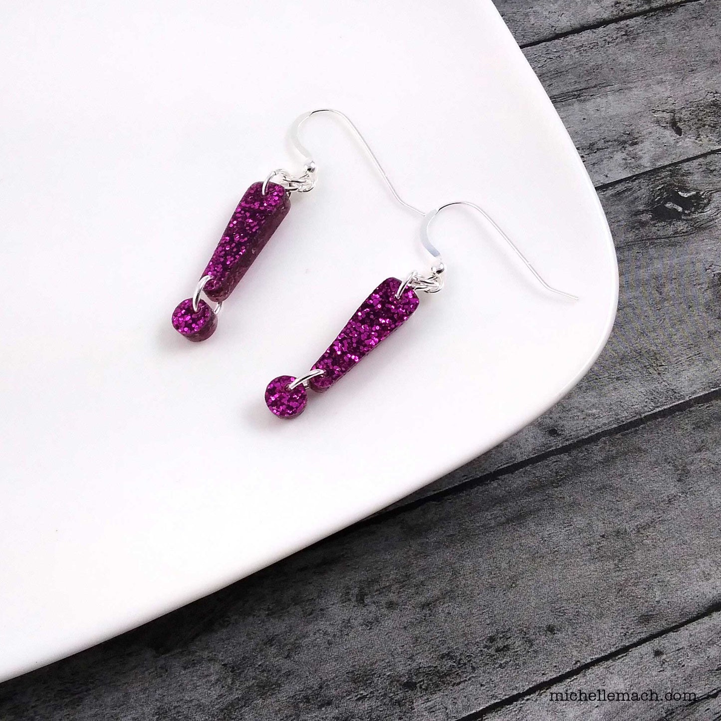 Glitter Punctuation Earrings (Comma, Question Mark, Exclamation Point, Ampersand)
