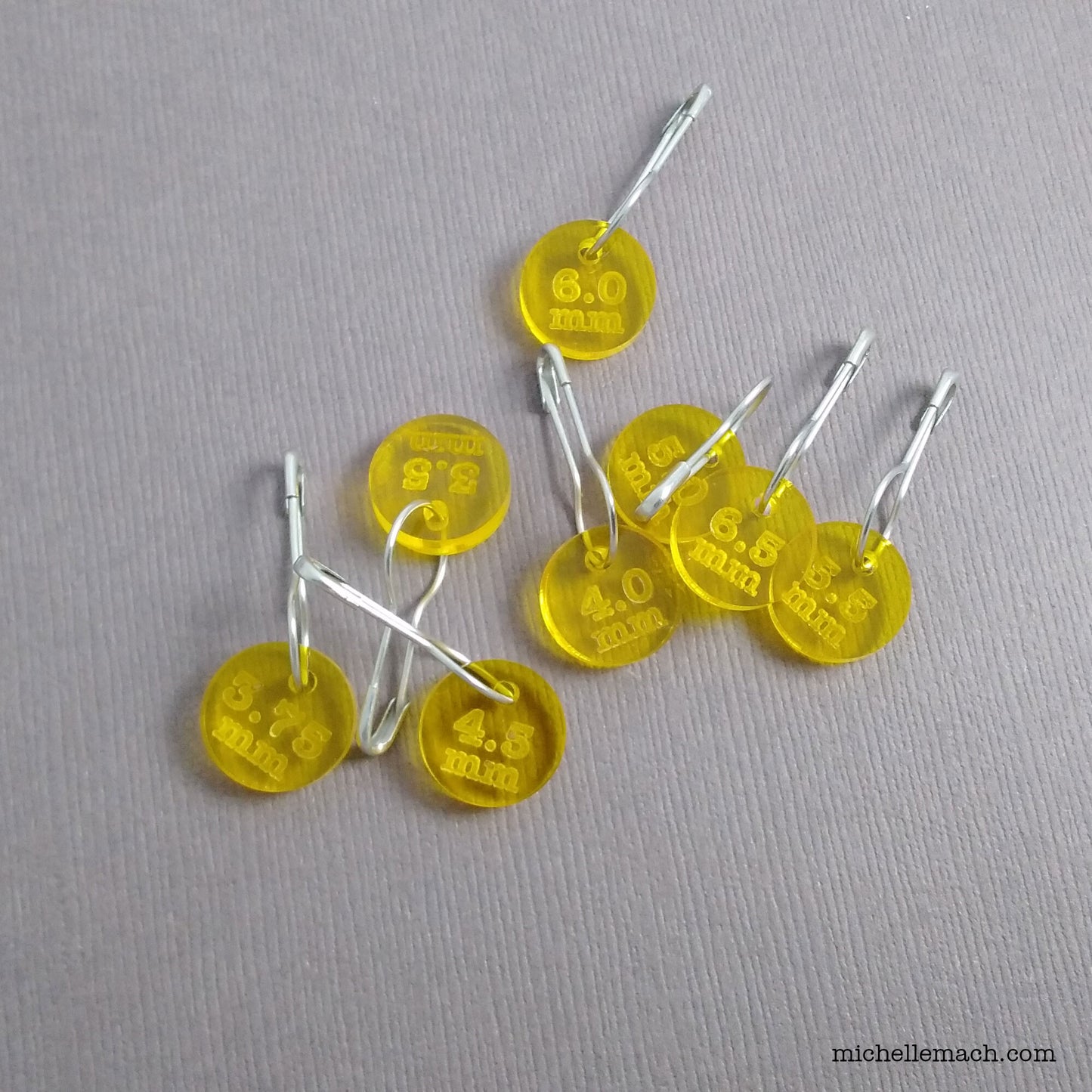 Crochet Hook Markers - MM Number Sizes (Set of 8)
