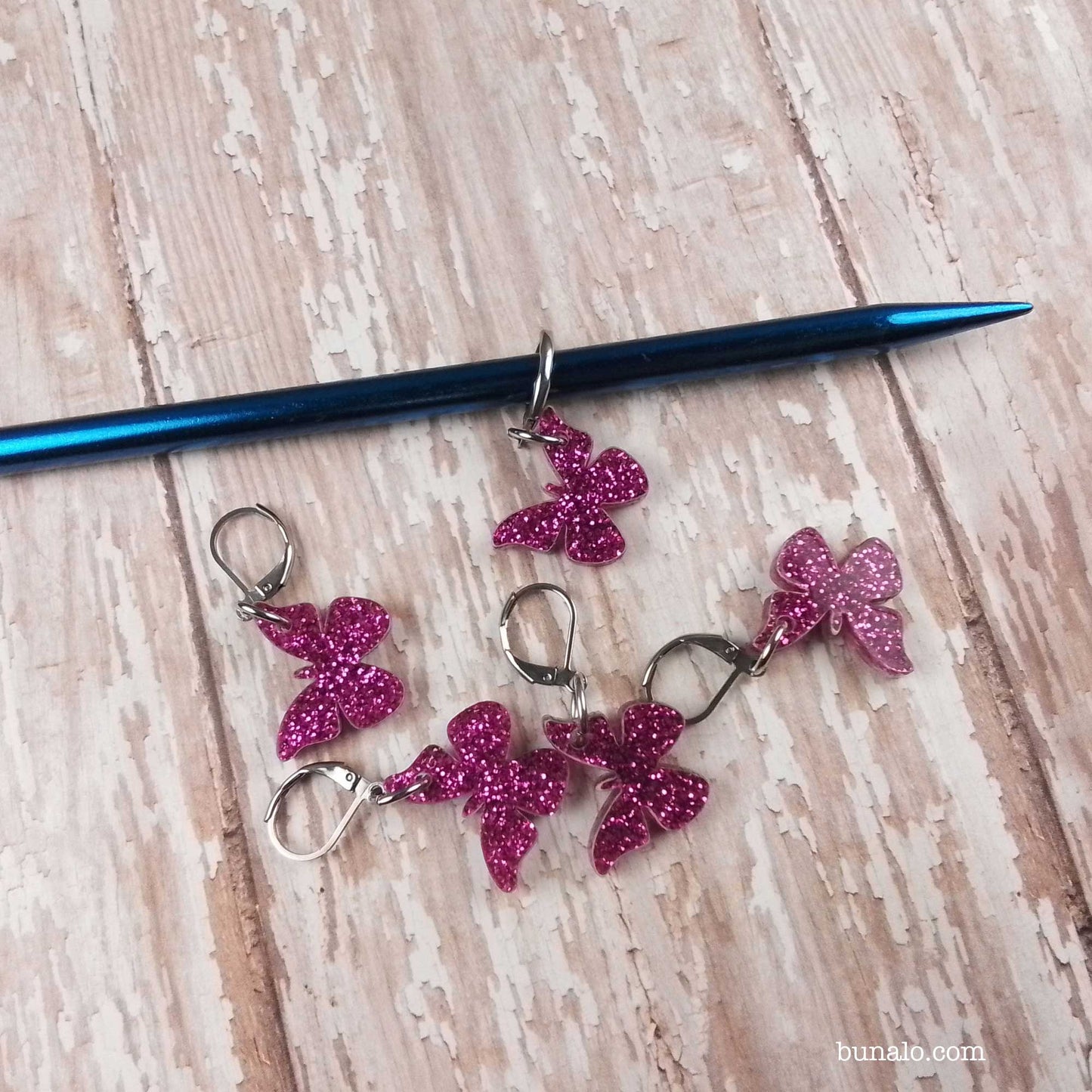 Sparkly Butterfly Stitch Markers (Set of 5)