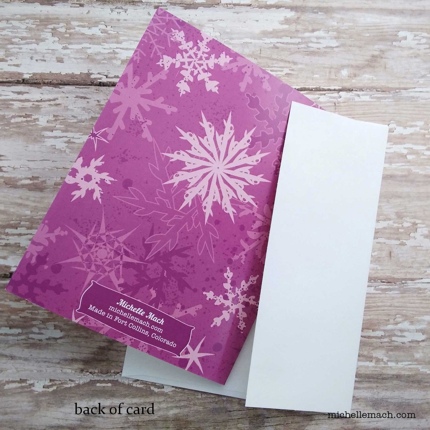 Snowflake Card in Pink or Purple