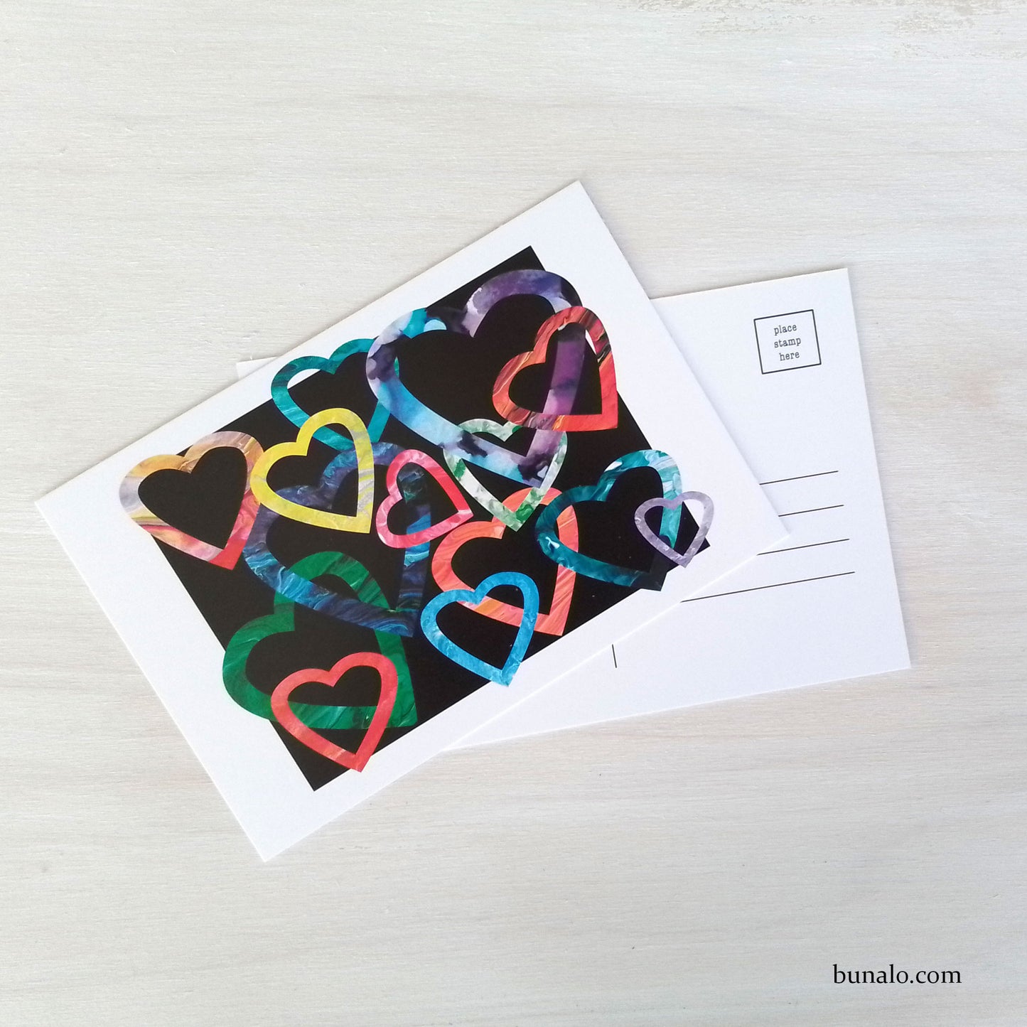 Rainbow Hearts Postcard