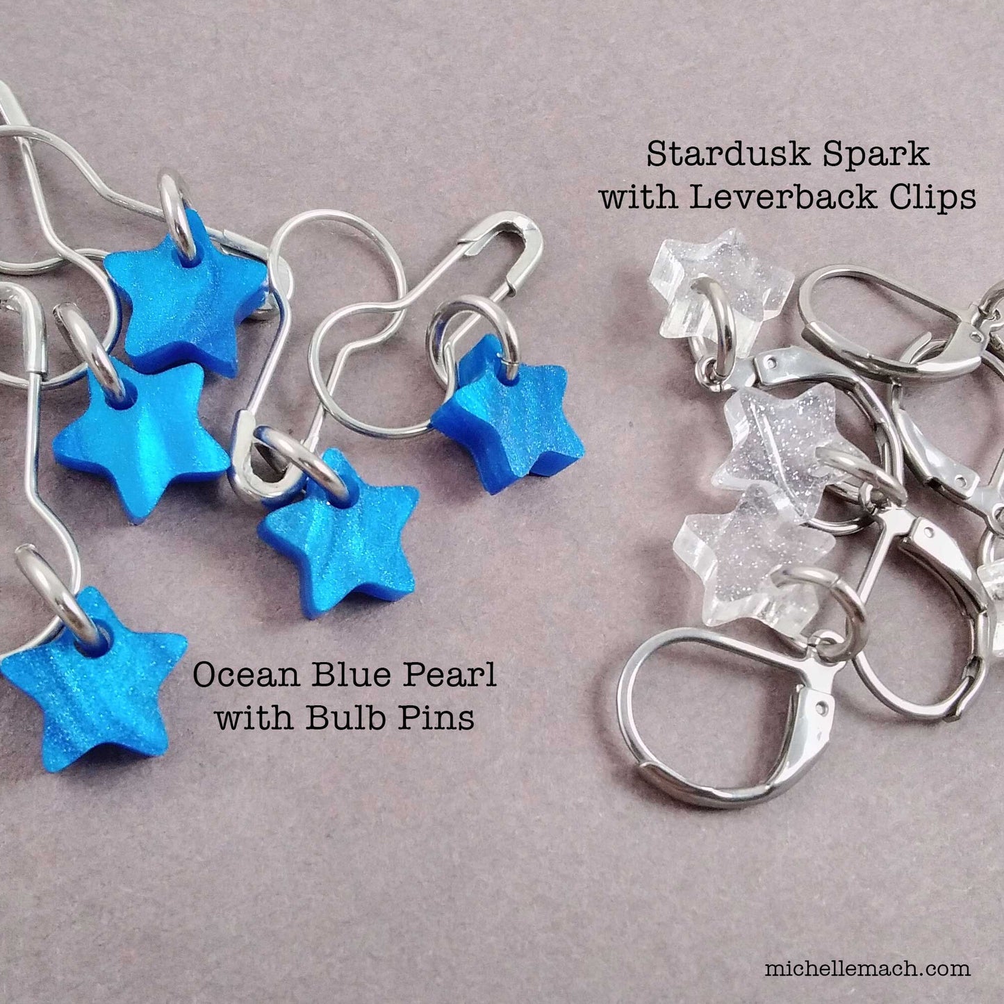 Tiny Star or Heart Stitch Markers (Set of 5)