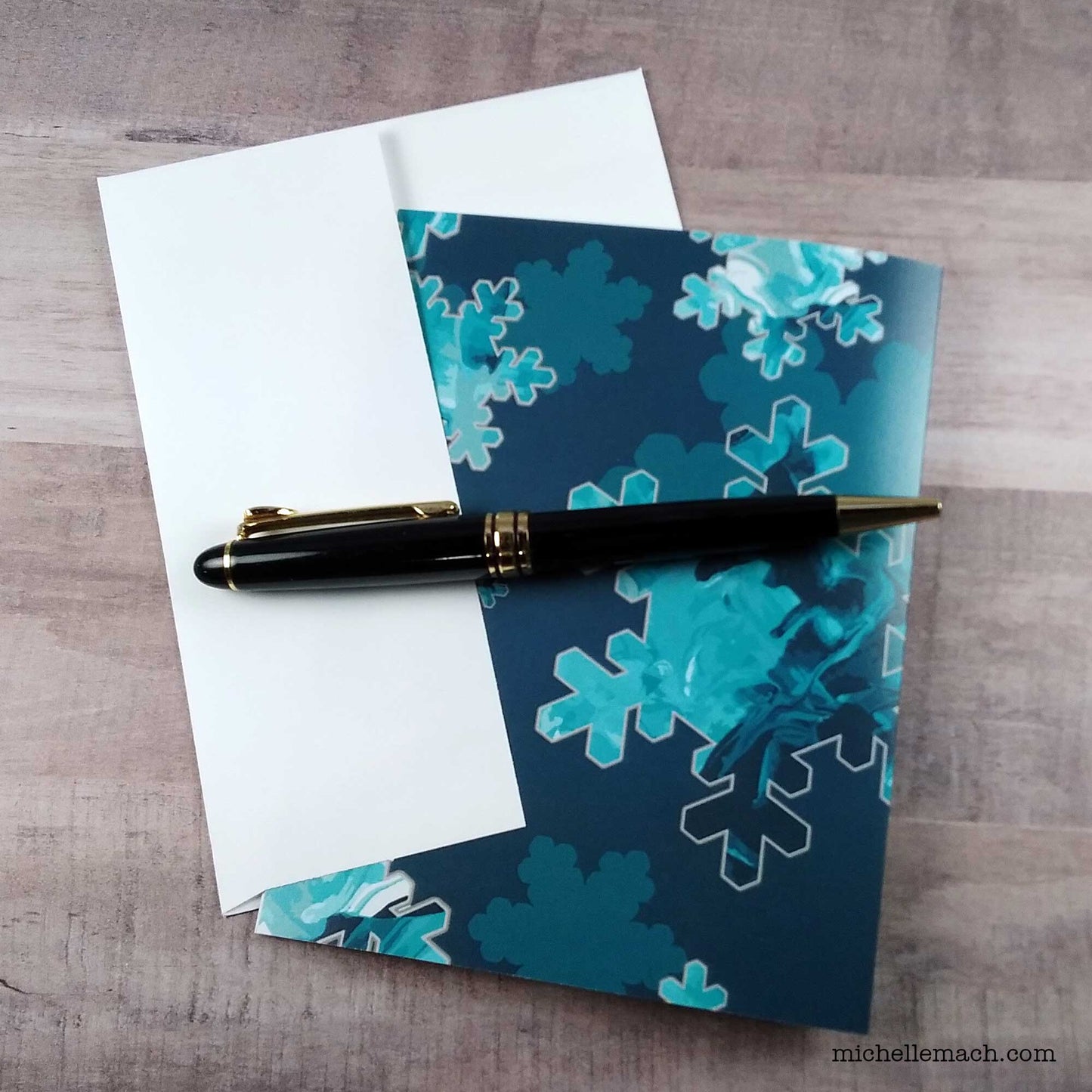 Teal Snowflake Card