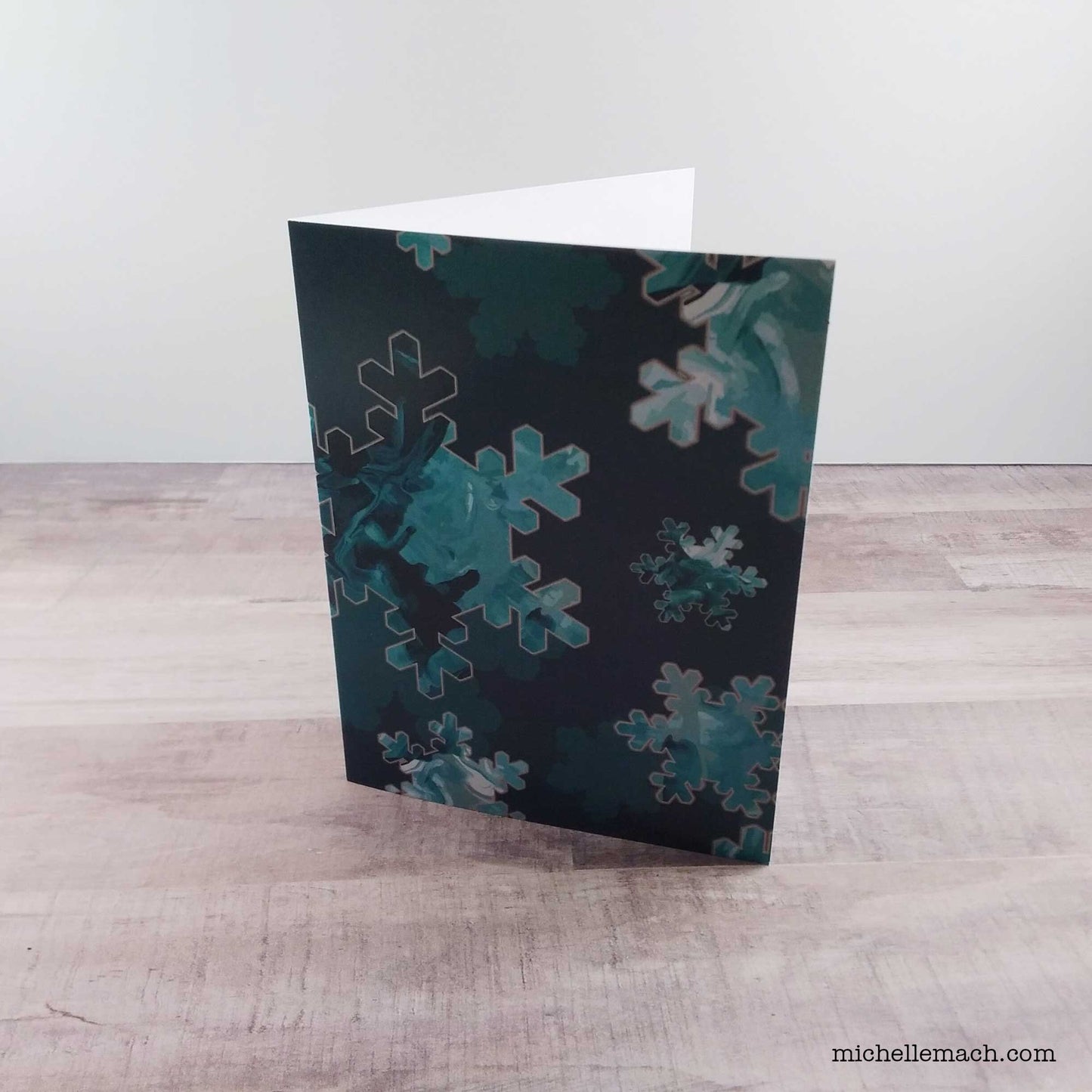 Teal Snowflake Card
