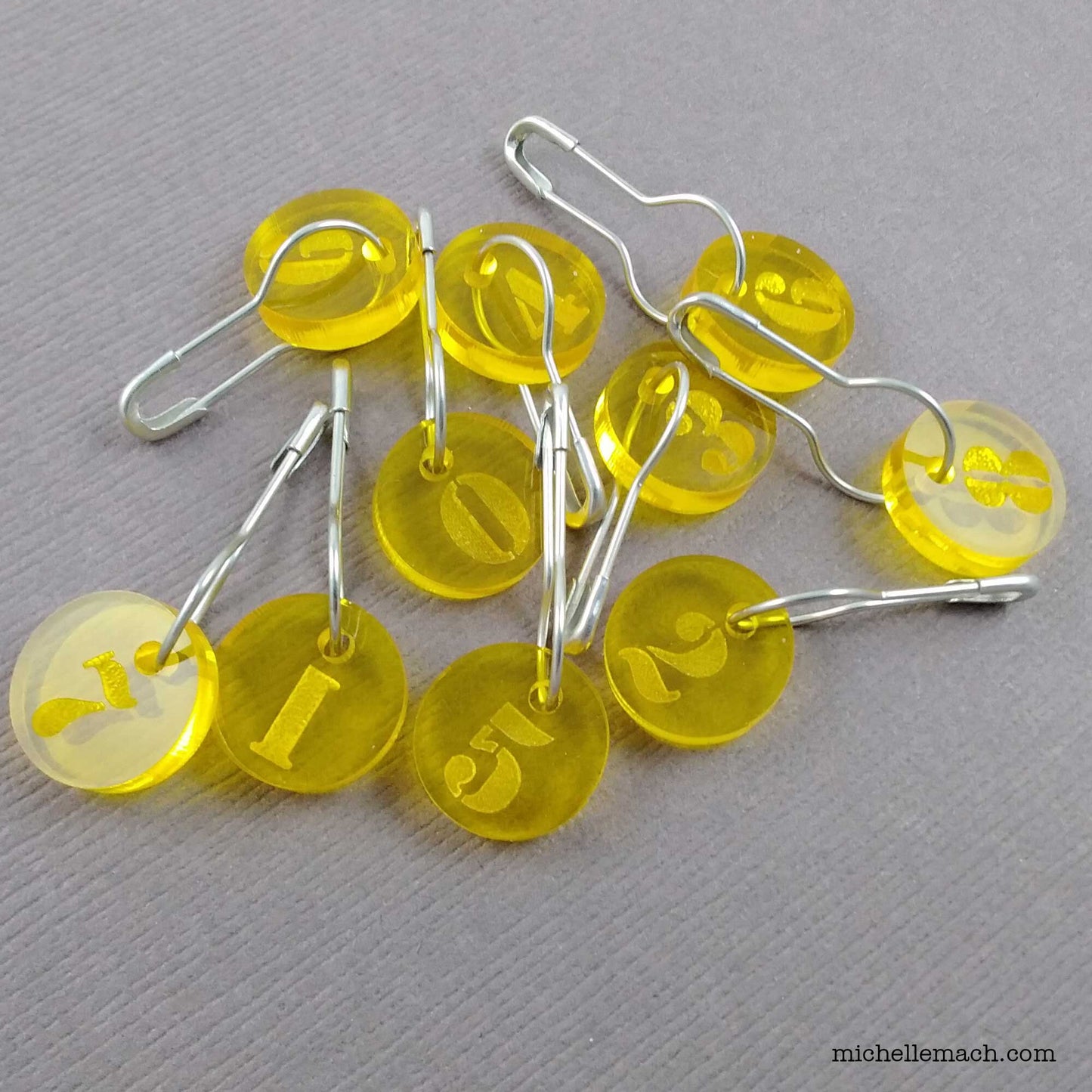0-9 Number Stitch Markers (Set of 10)