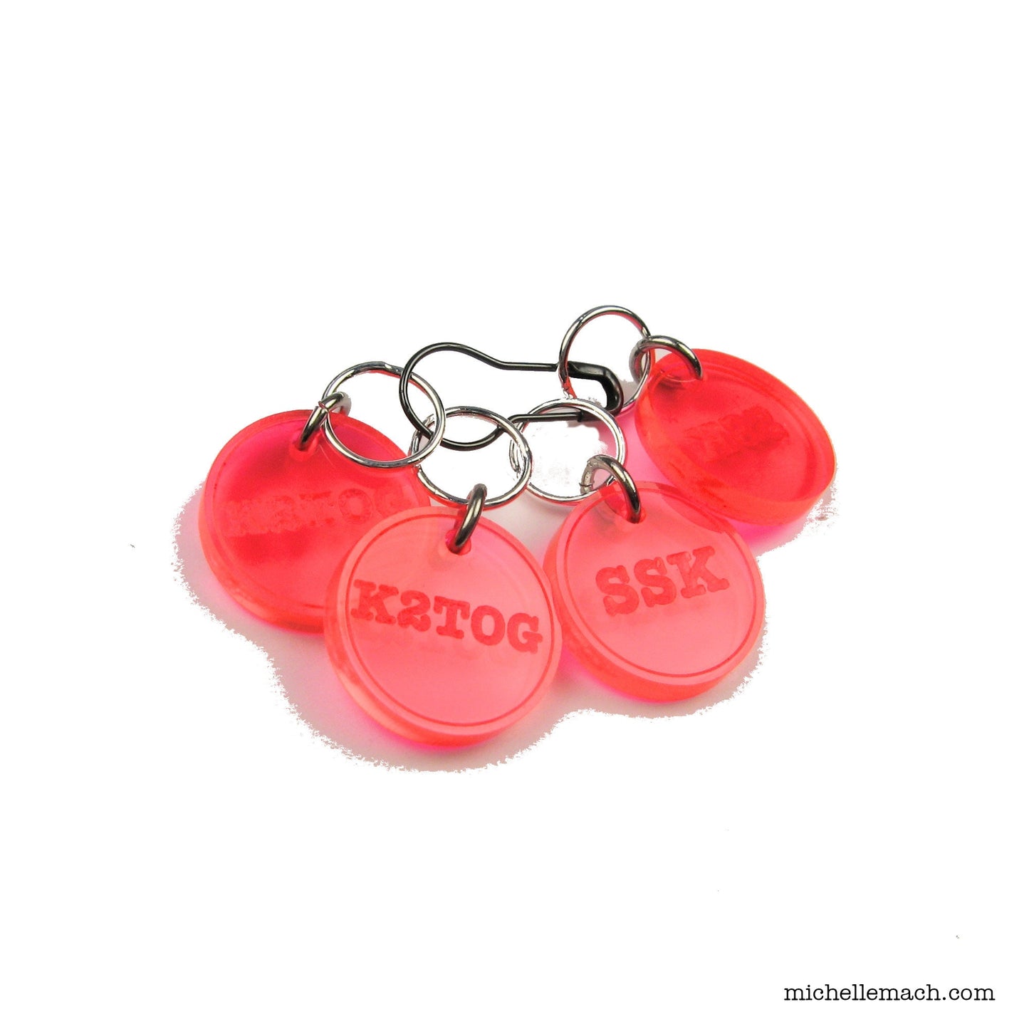 SSK and K2TOG Stitch Markers (Set of 4 with 2 SSK, 2 K2TOG)