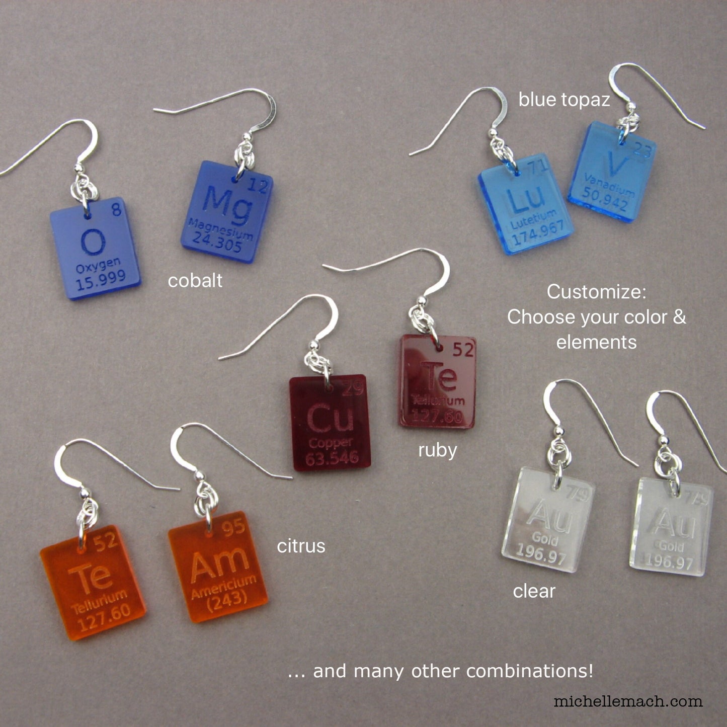 Periodic Table Element Earrings