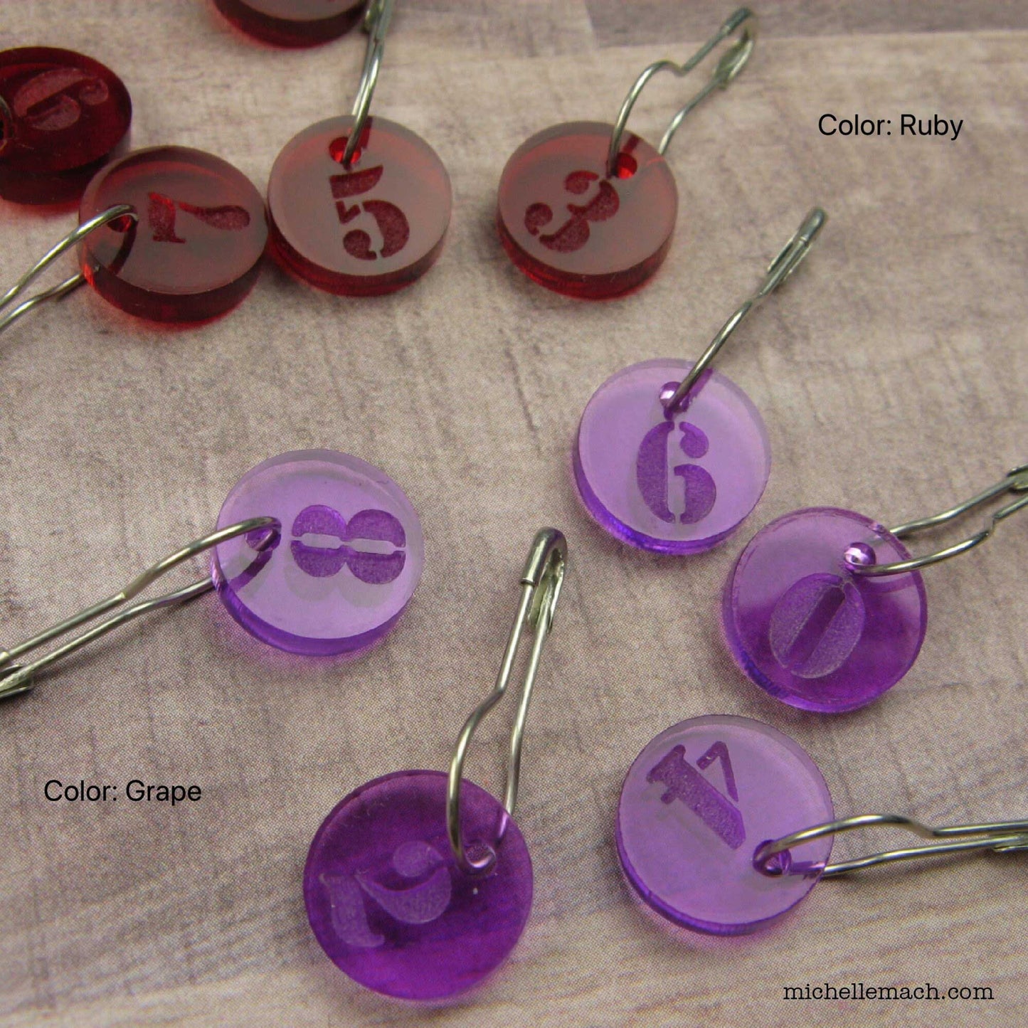 0-9 Number Stitch Markers (Set of 10)
