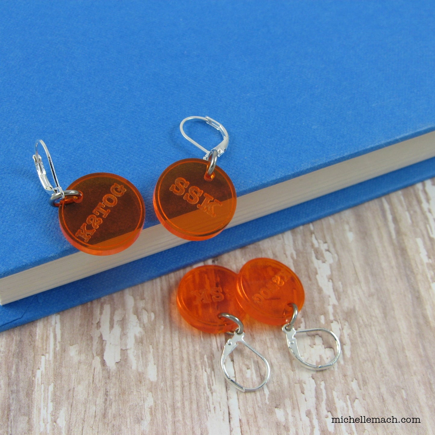 SSK and K2TOG Stitch Markers (Set of 4 with 2 SSK, 2 K2TOG)