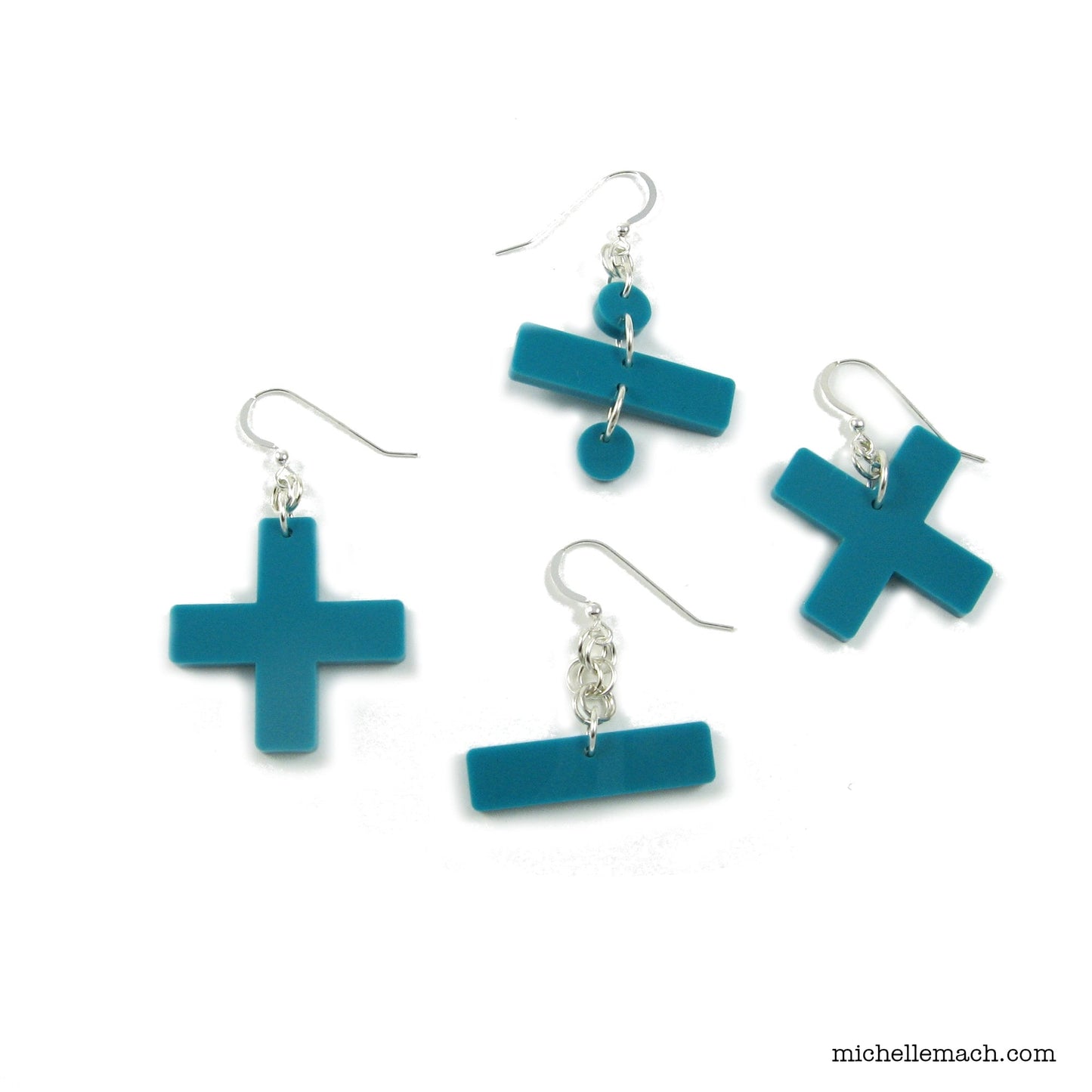 Math Symbol Earrings - Multiply, Divide, Add, Subtract