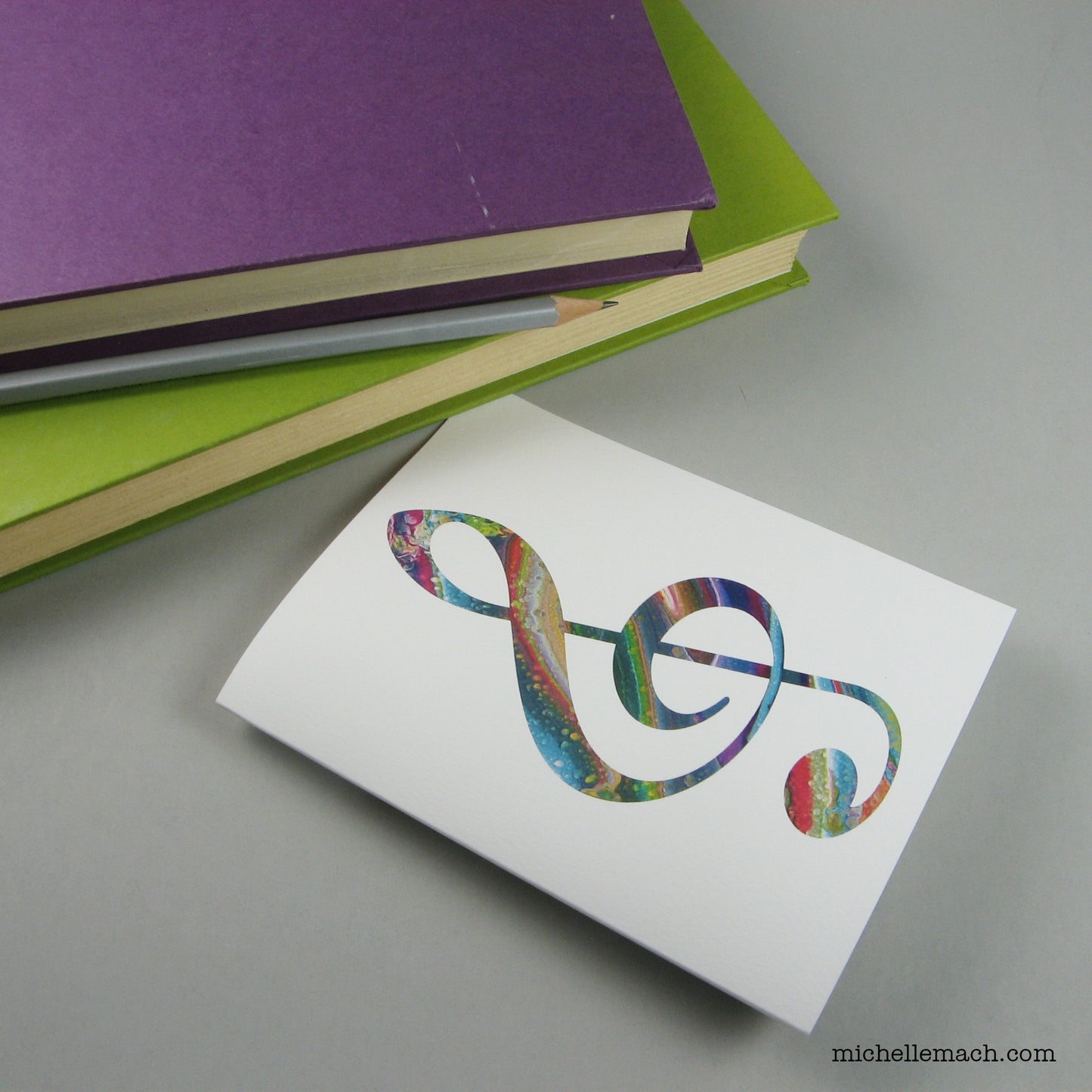 Colorful Treble Clef Card