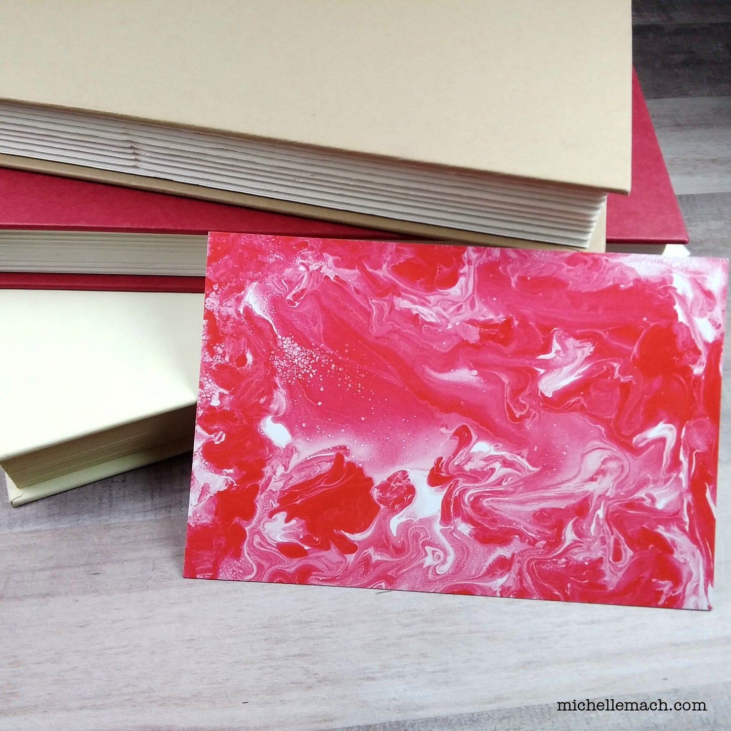 Red Abstract Art Postcard