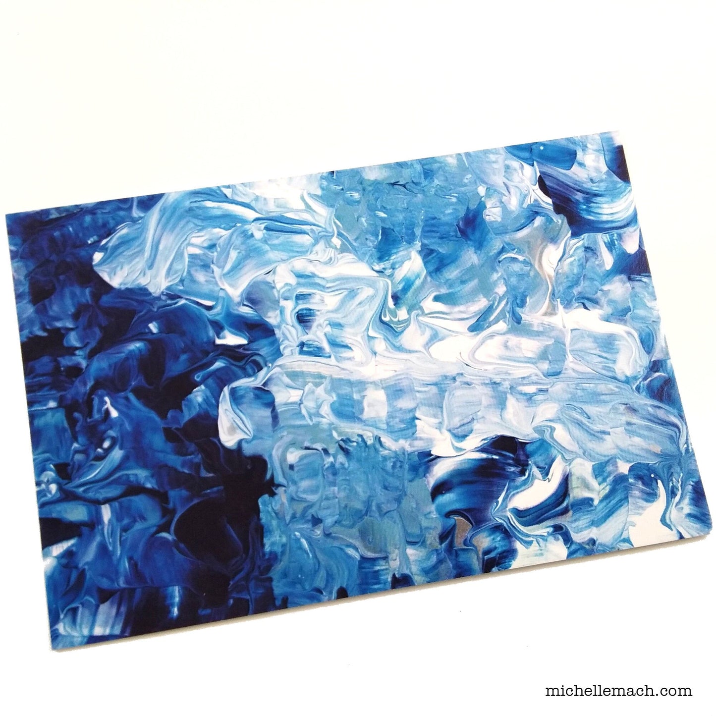 Stormy Seas Blue Abstract Art Postcard