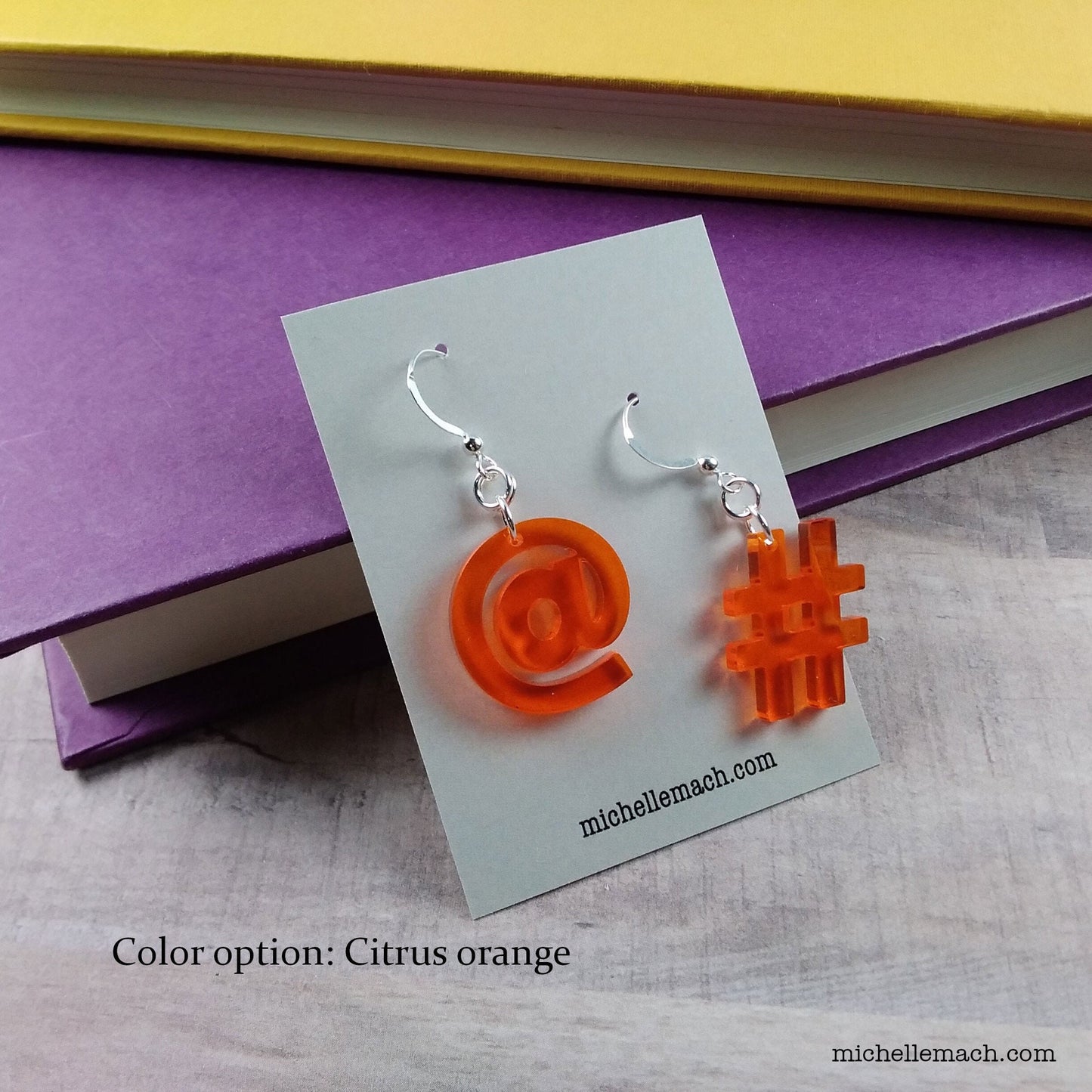Social Media Earrings With At Sign and Hashtag