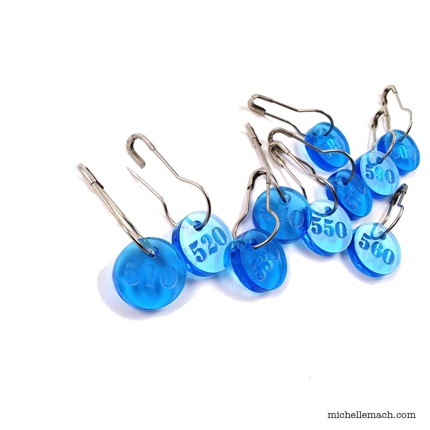 510-600 Number Stitch Markers (Set of 10)