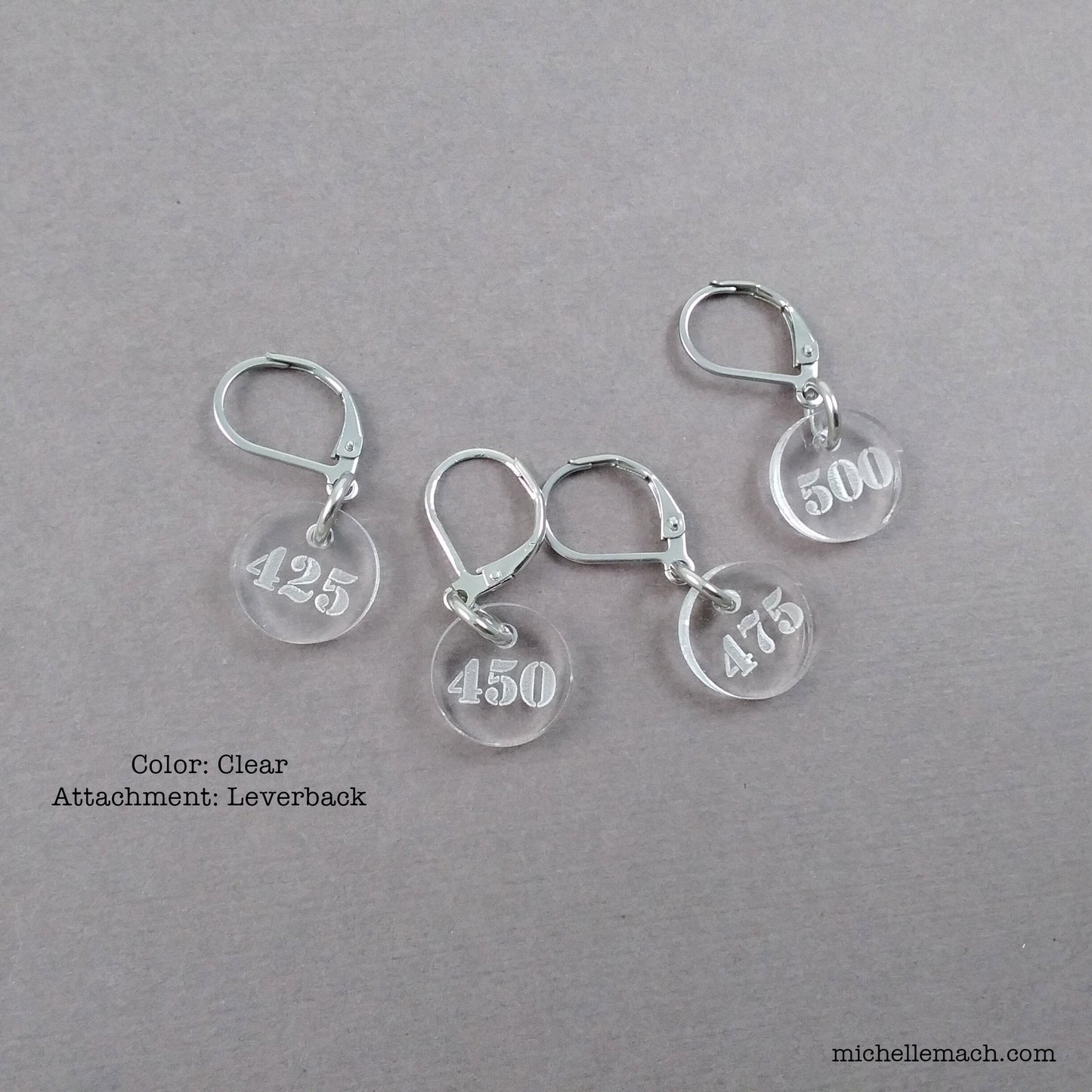 425-500 Number Stitch Markers (Set of 4)
