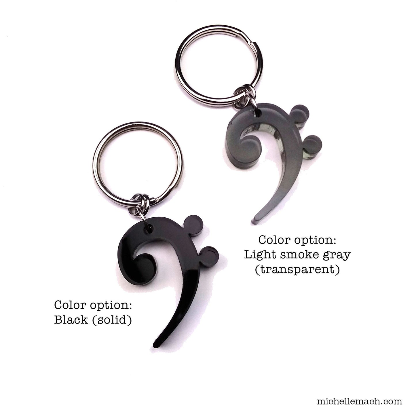 Treble Clef and Bass Clef Keychains