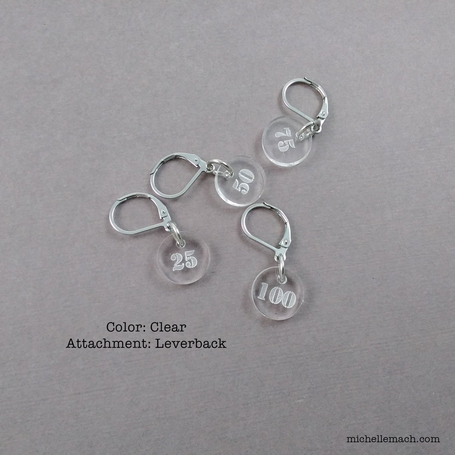 25-100 Number Stitch Markers (Set of 4)