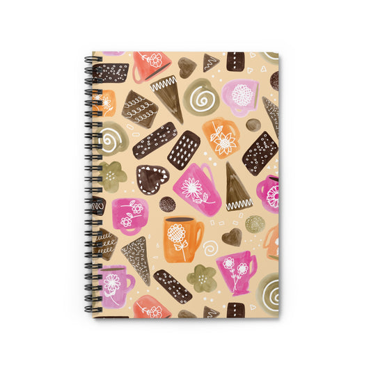 Coffee Break Spiral Notebook with Ruled Lines