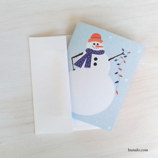 Happy Snowman Card with School Colors