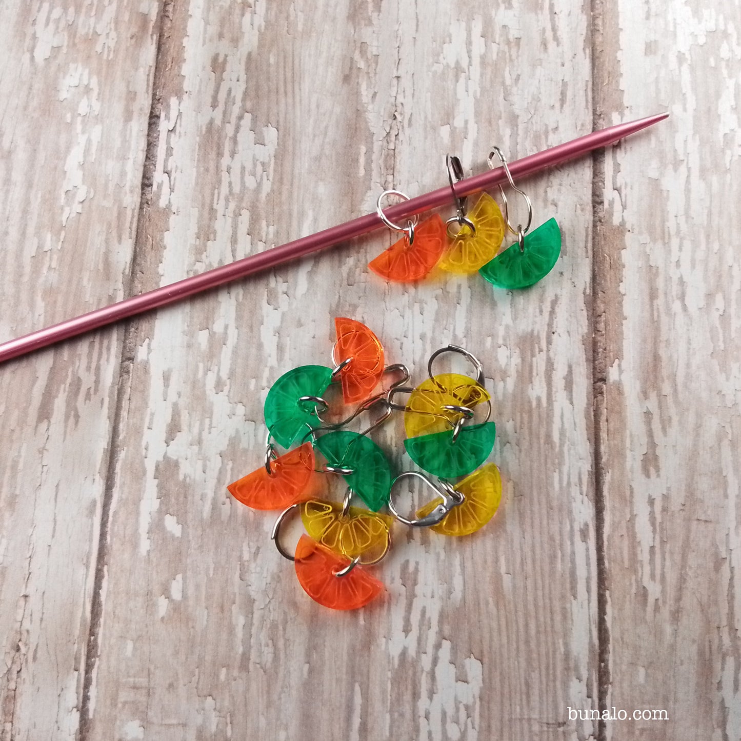 Citrus Slice (Lemon, Lime, Orange) Stitch Markers (Set of 4)