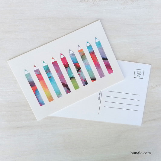 Colorful Pencils Postcard
