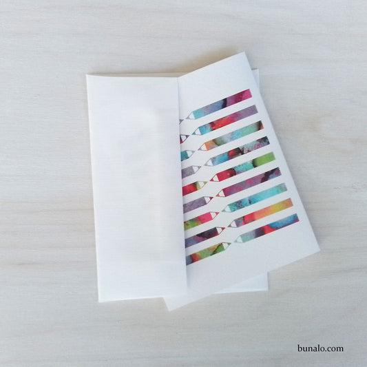 Colorful Pencils Note Card