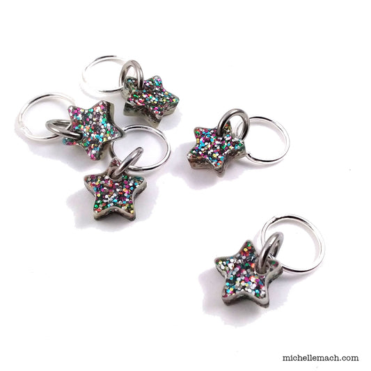 Tiny Star or Heart Stitch Markers (Set of 5)
