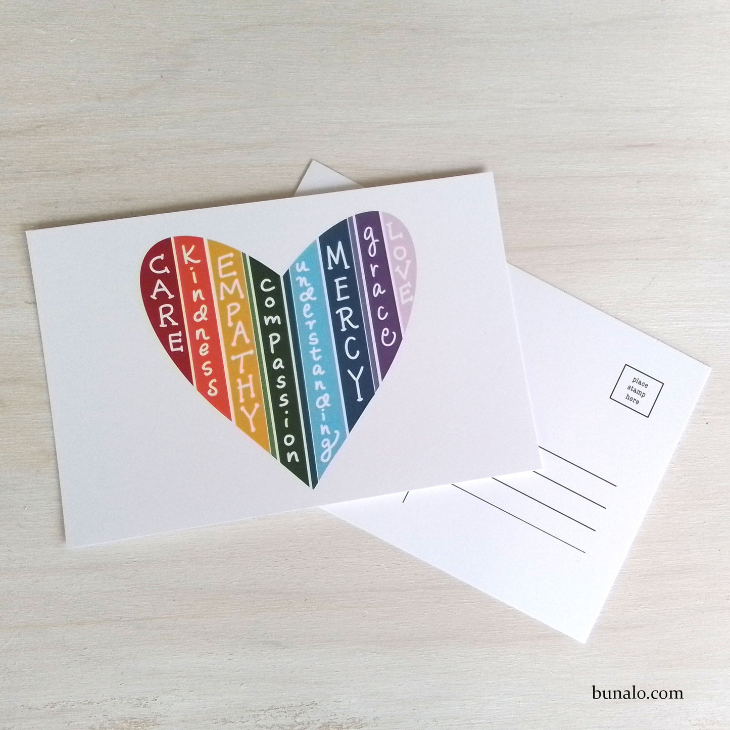 Rainbow Empathy Heart Postcard