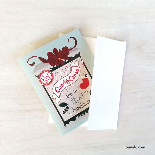 Funny Candy Cane Christmas Card