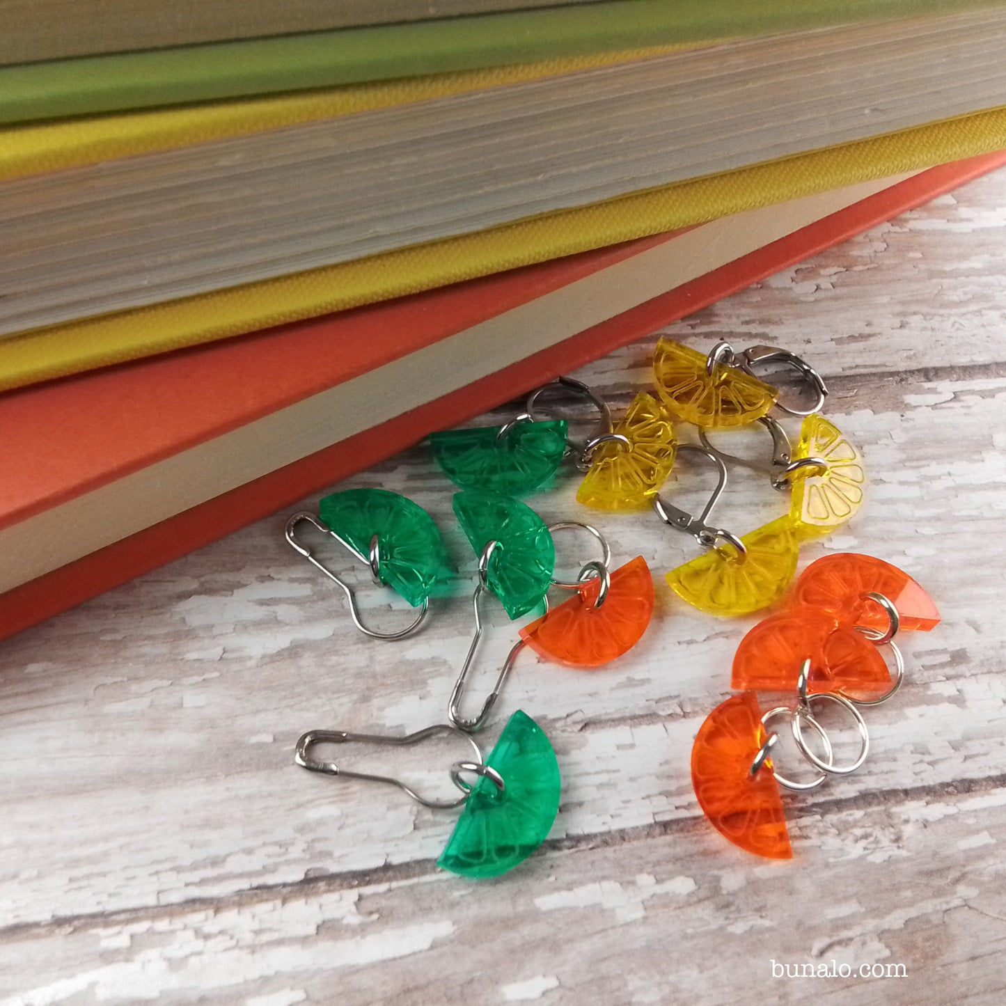 Citrus Slice (Lemon, Lime, Orange) Stitch Markers (Set of 4)