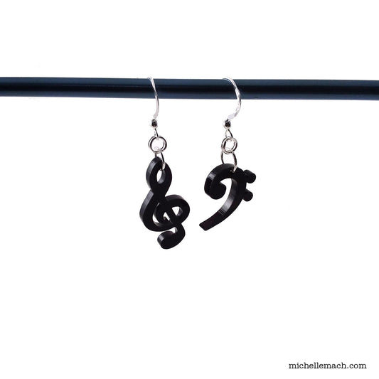 Treble and Bass Clef Earrings
